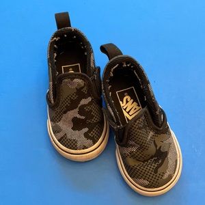 Vans toddler camo black/grey slip on